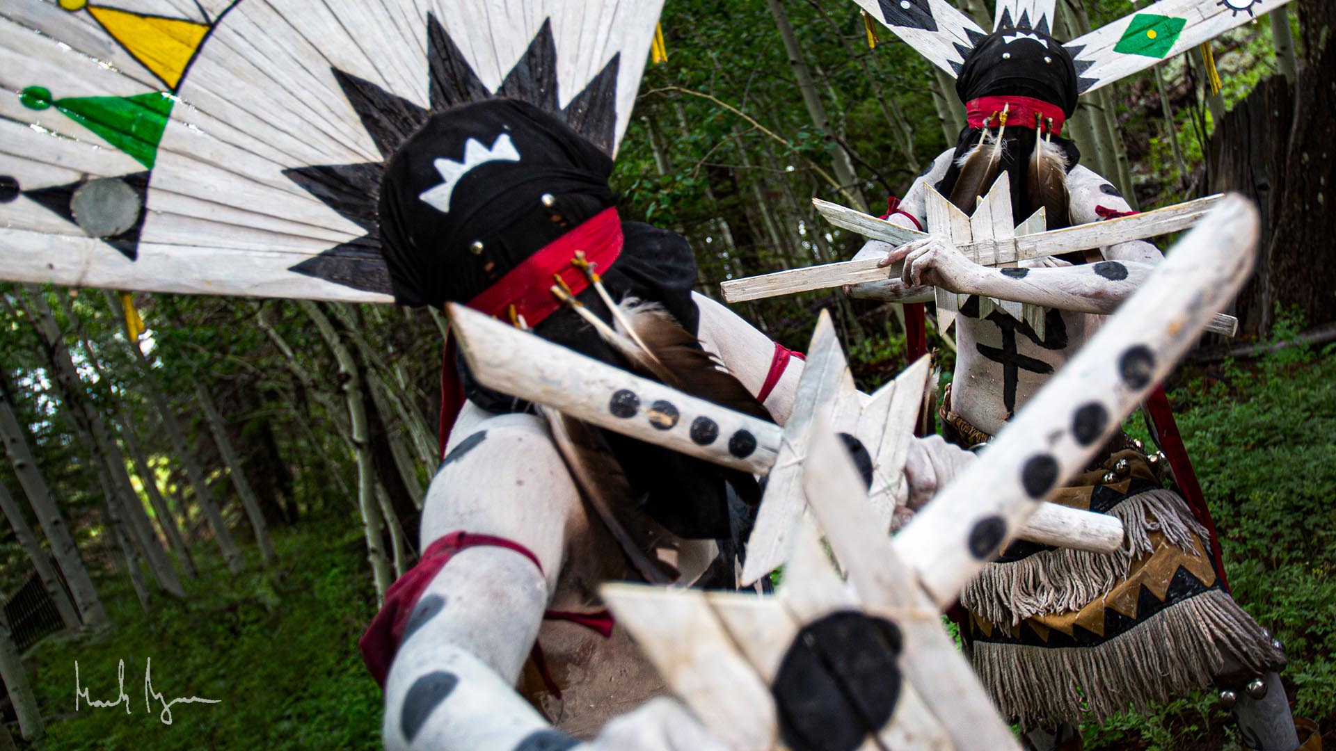 Crown Dancer of White Mountain Apache Tribe photo by Mark Gorzen